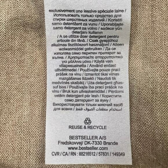 Selected Homme Men's L Crewneck Wool Sweater Tan Long Sleeve Lightweight - Picture 13 of 13